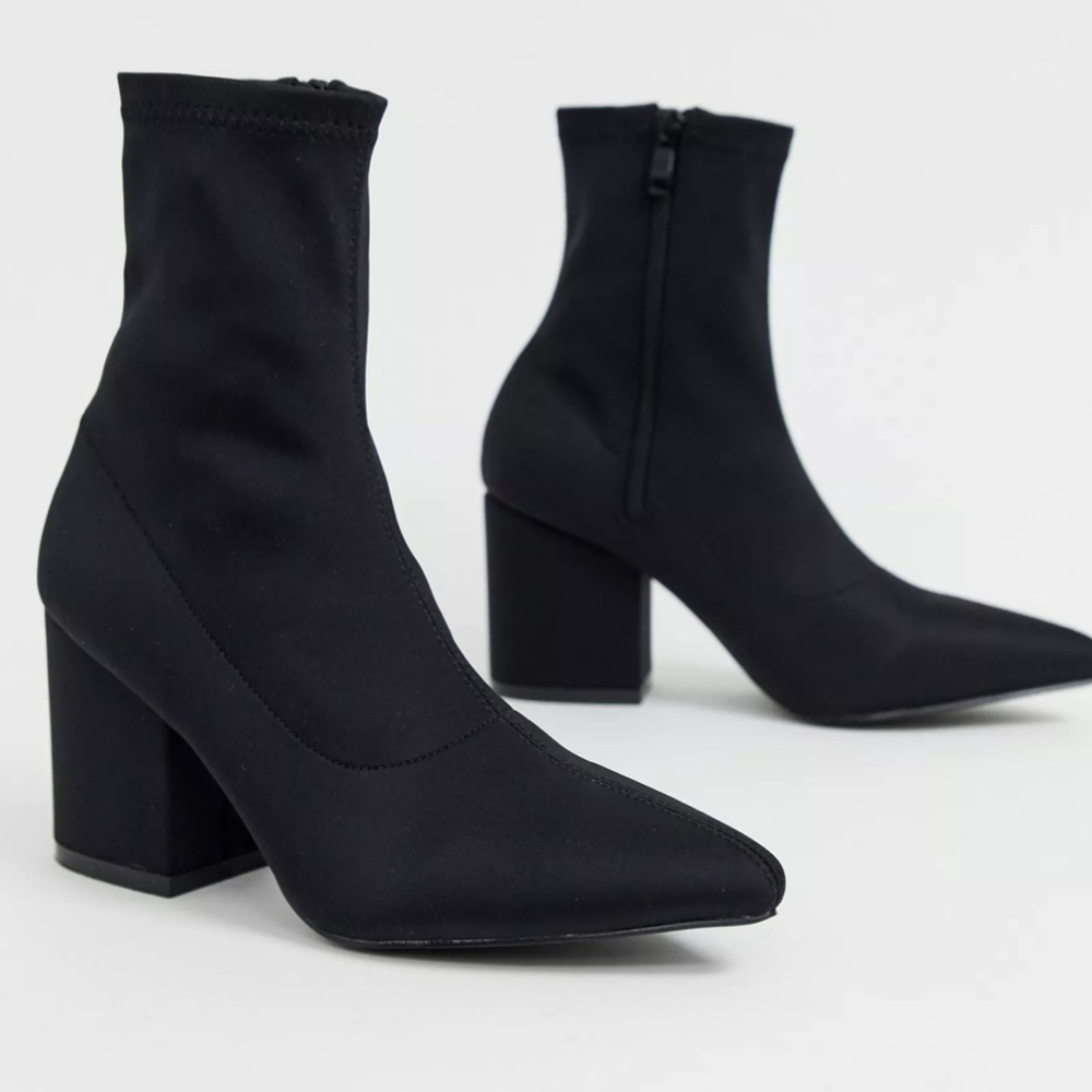 Black Stretch Sock Boot